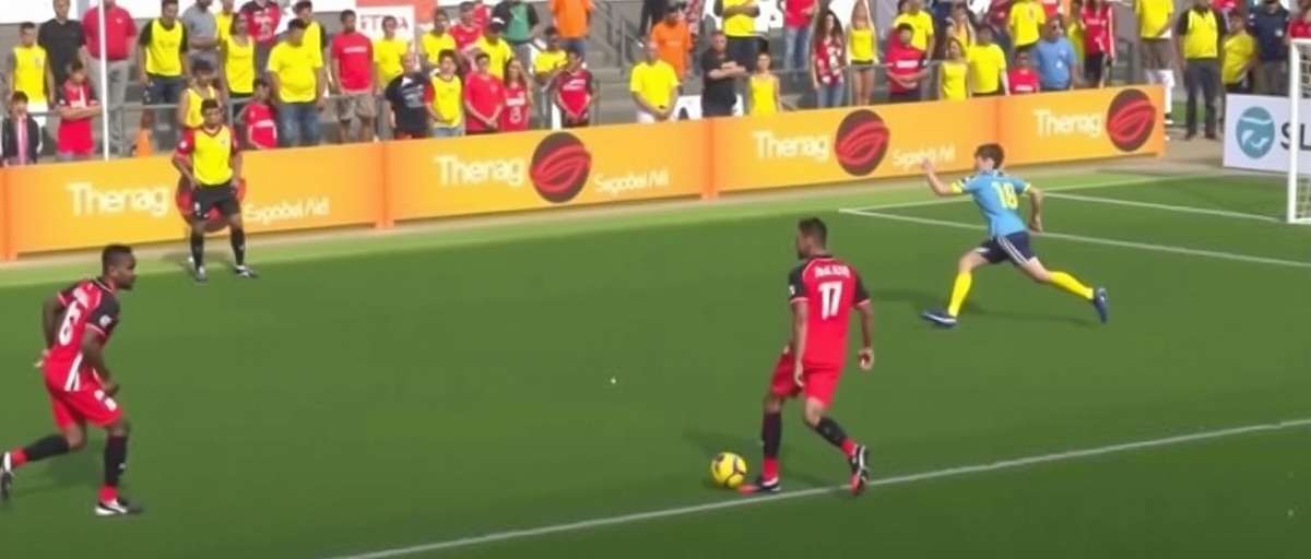 Goa Young Football Wizards - Indian Style Gameplay Goa Young Football Wizards gameplay showing a quick passing move between Indian players